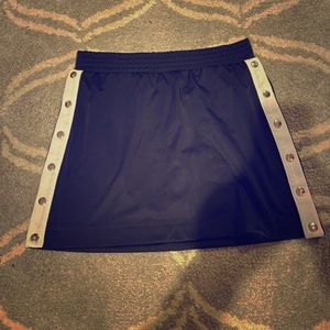 Navy blue side clasp mini skirt